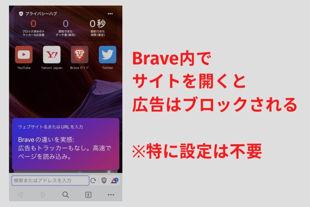 Braveの広告の消し方